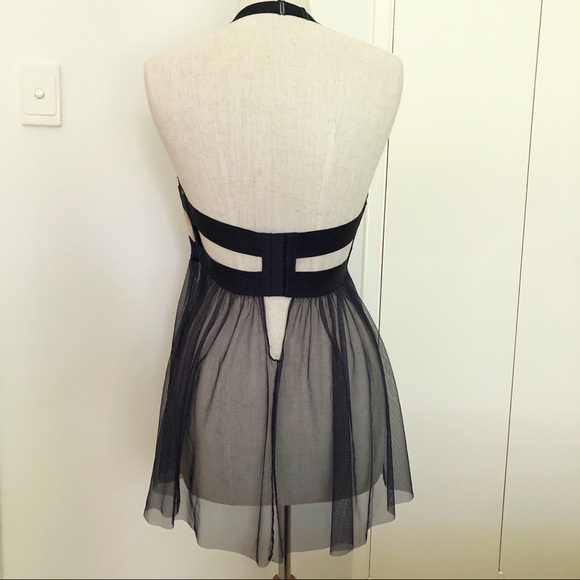 Victoria’s Secret 36DD 14DD Navy Blue Lace Babydoll Lingerie Cami Halter - Picture 5 of 10